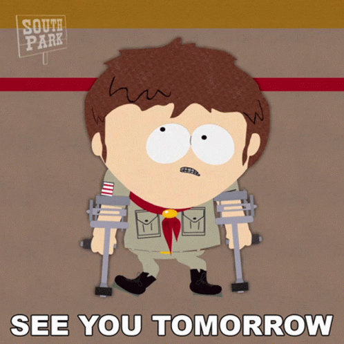 South Park Boy Scout On Crutches GIF