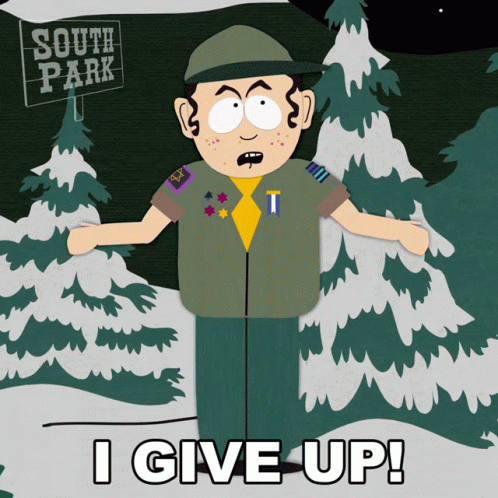 South Park Boy Scout White Flag Give Up GIF