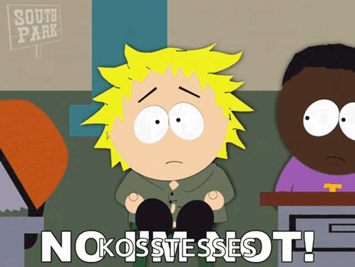 South Park Character at South Park Sign