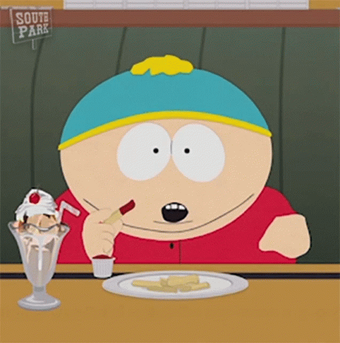 South Park Character Eating French Fries