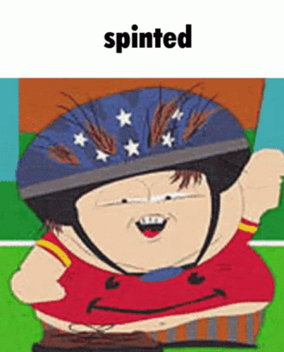 South Park Character in Helmet and Red Shirt