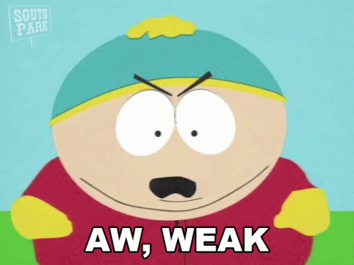 South Park Character Saying Aw Weak