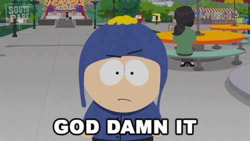South Park Character Saying God Damn It