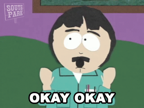 South Park Character Saying Okay Okay