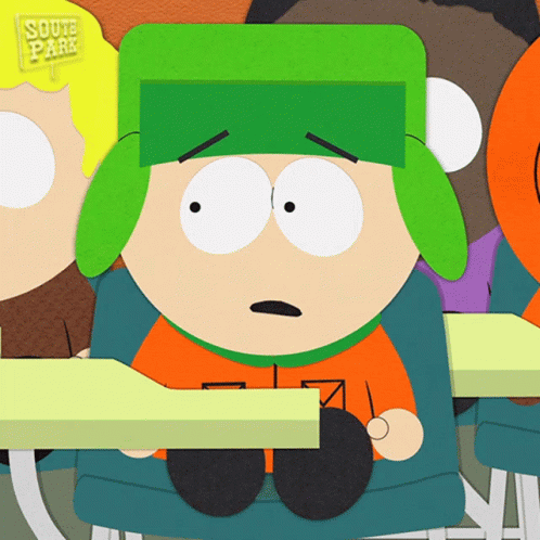 South Park Character Sits at Table
