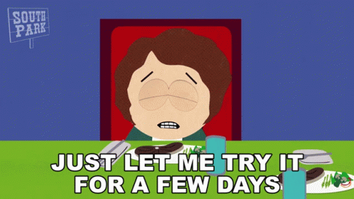 South Park Character Sitting at Table