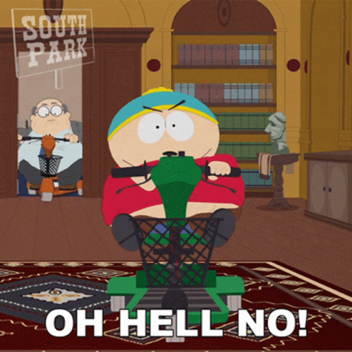 South Park Character Sitting on Green Scooter