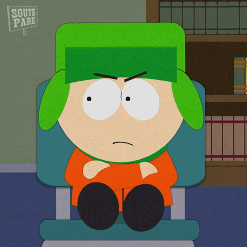 South Park Character Sitting With Arms Crossed GIF