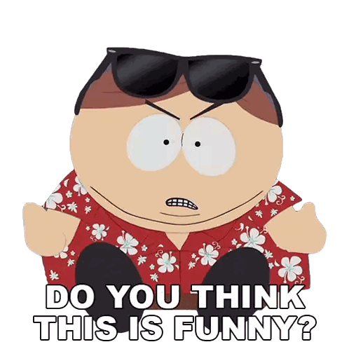 South Park Character Wearing Sunglasses and Hawaiian Shirt