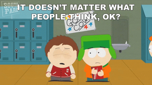 South Park Characters By Lockers Saying People Think Ok GIF