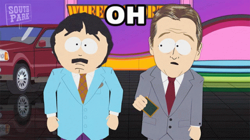 South Park Characters in Front of Sign