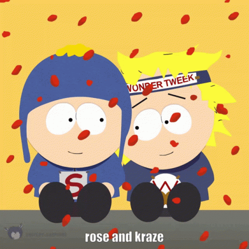 South Park Characters Sitting with Rose Petals