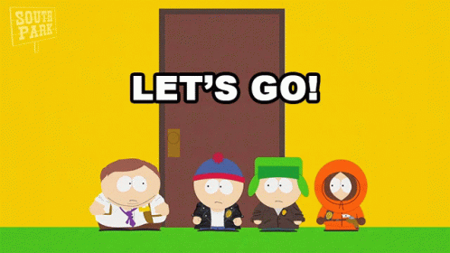 South Park Characters Standing in Front of Door