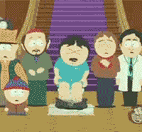 South Park Characters Standing in Front of Staircase
