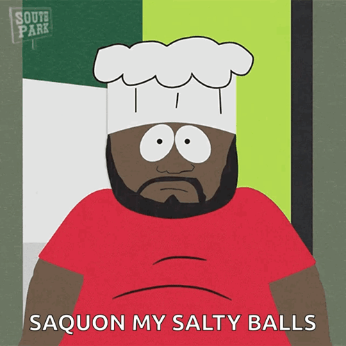 South Park Chef Hat Saying Saquon My Salty Balls GIF