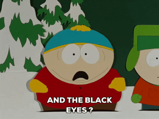 South Park Eric Cartman Scared Black Eye GIF