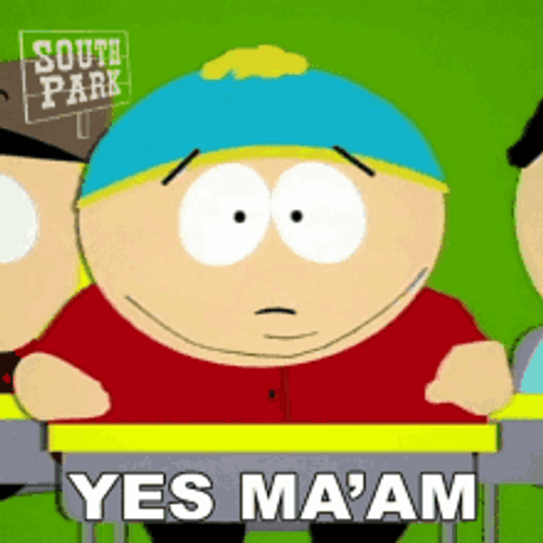 South Park Eric Cartman Yes Ma'am GIF