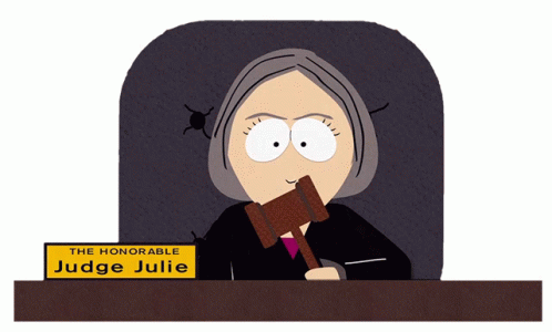 South Park Judge Julie Hitting Gavel GIF