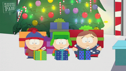 South Park Kids Holding Gifts Eric Kyle Stan GIF