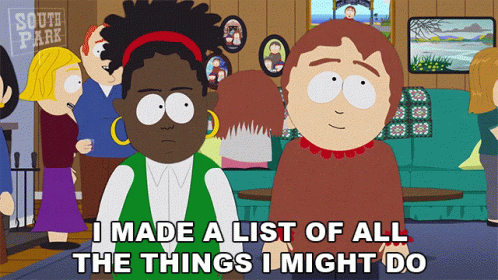 South Park Long List Of All Things GIF