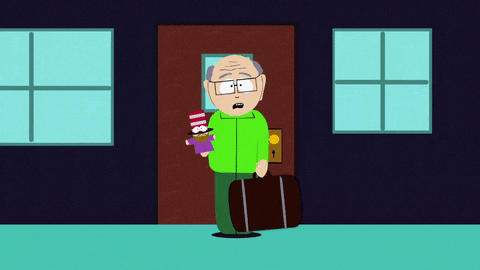 South Park Mr Garrison Carrying Suitcase GIF