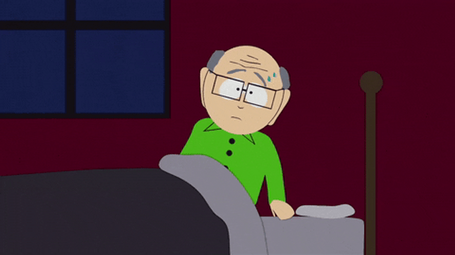 South Park Mr Garrison Nervous Sweat In Bed GIF