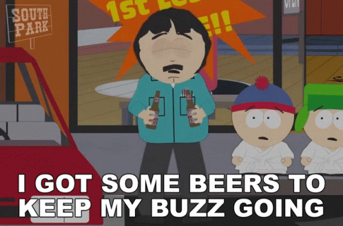 South Park Randy Holding Two Beers GIF