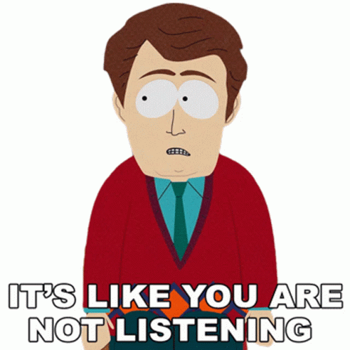 South Park Ryan Valmer Not Listening GIF