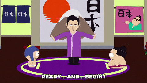 South Park Sumo Fight Respect My Authority GIF