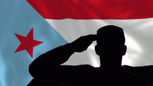 South Yemen Flag Soldier Salute GIF