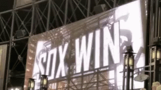 Sox Win Billboard Lit Up at Night