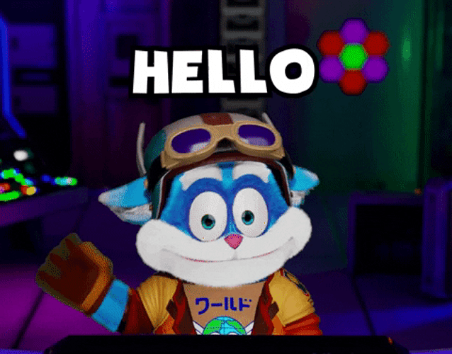 Space Cat Hello Greetings GIF