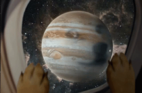 Space Dog Paws And Jupiter GIF