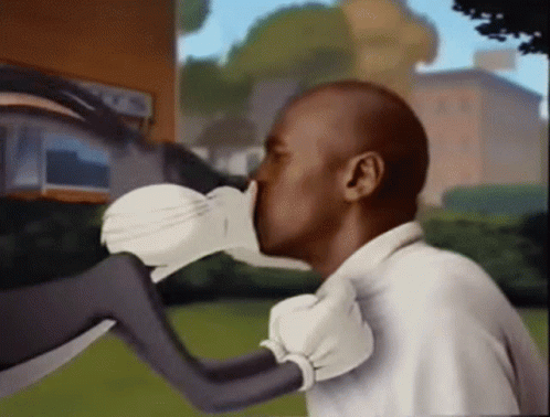 Space Jam Bugs Bunny Michael Jordan Kiss GIF