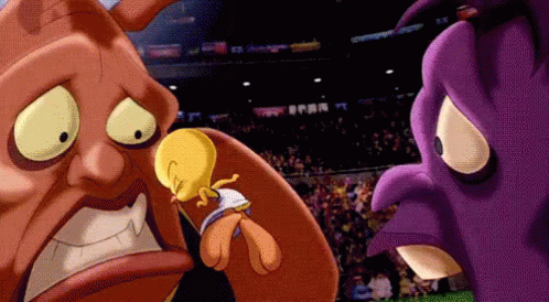 Space Jam Tweety Bird Fighting Monsters GIF