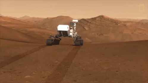 Space Rover Surveying Planet Mars GIF