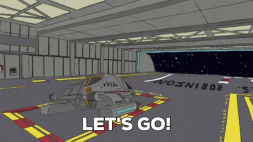 Space Ship Saying Let's Go