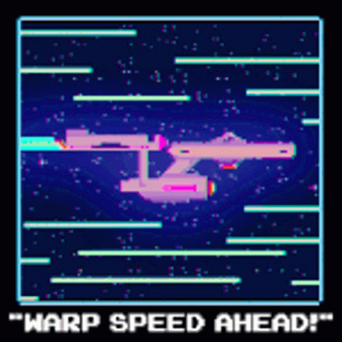Space Ship Warp Speed Ahead GIF