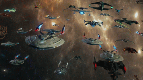 Space Ships Flying in Space