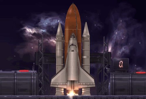 Space Shuttle Launching With Number 0 GIF