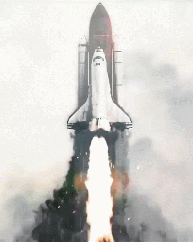 Space Shuttle Launching With Smoke GIF