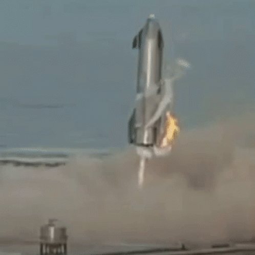Spaceship Rocket Nails Landing GIF