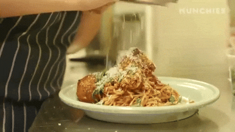 Spaghetti Dish Drowns In Cheese GIF