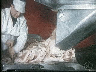 Spam Process Worker Shoving Meat GIF