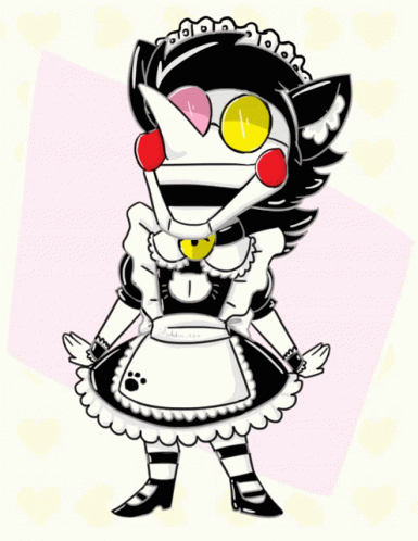 Laughing Spamton Maid Attire GIF