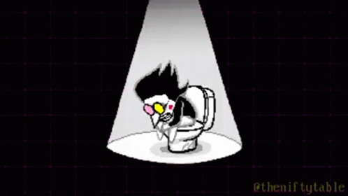 Spamton Sitting In Toilet Seat Meme GIF