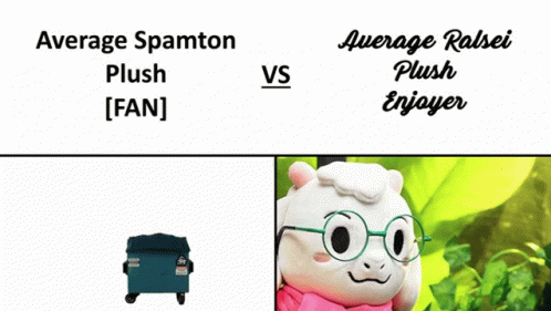 Average Spamton Versus Average Ralsei Meme GIF