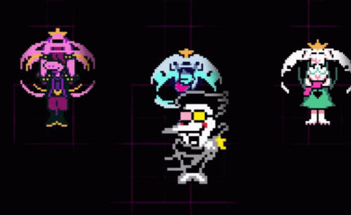 Spamton Deltarune Characters Dancing GIF