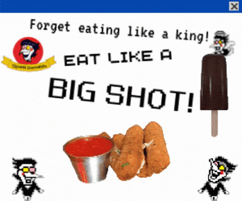 Spamton Eat Like Big Shot Graphics Design GIF
