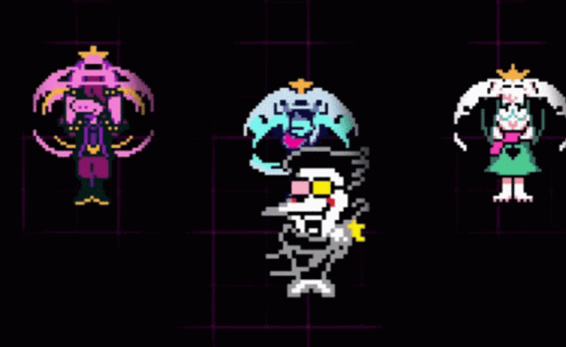 Spamton Deltarune Characters Dancing GIF